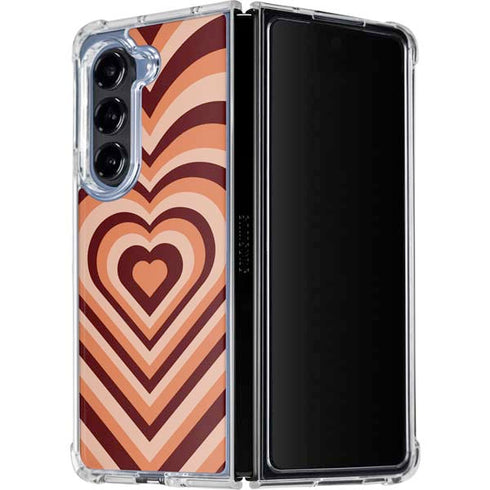 Autumn Heart Pattern Galaxy Z Fold5 5G Clear Case