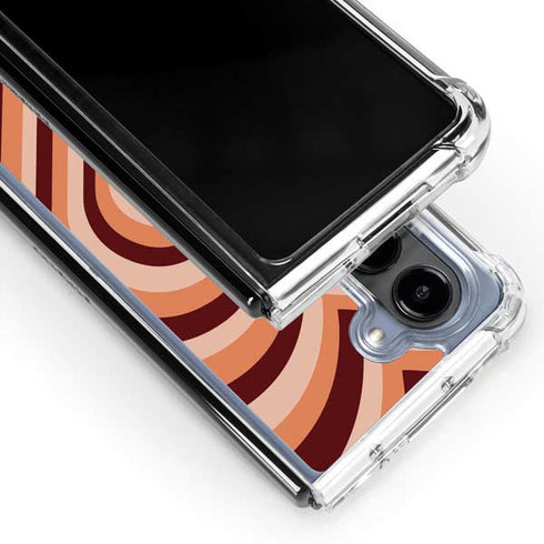Autumn Heart Pattern Galaxy Z Fold5 5G Clear Case