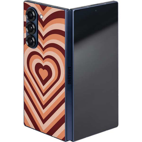 Autumn Heart Pattern Galaxy Z Fold6 Skin