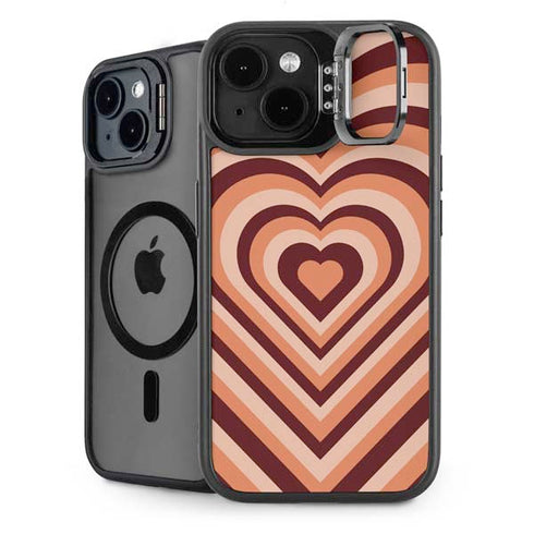 Autumn Heart Pattern iPhone 15 Kickstand Case