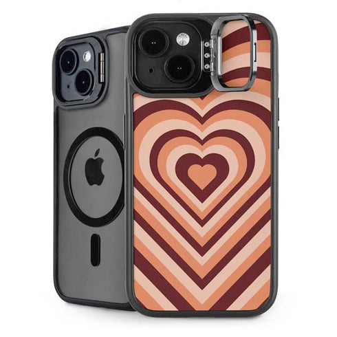Autumn Heart Pattern iPhone 15 Plus Kickstand Case