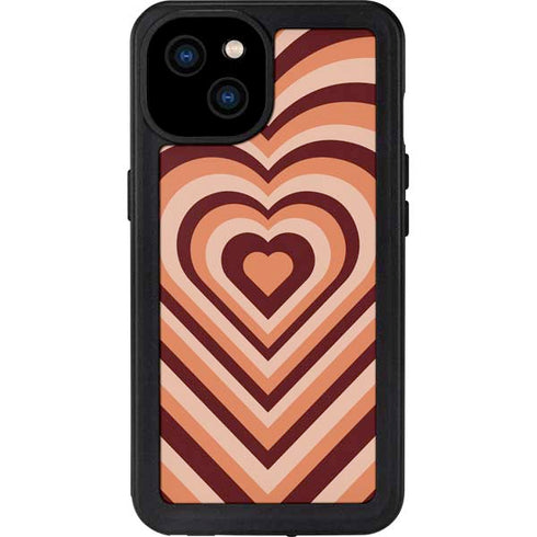 Autumn Heart Pattern iPhone 15 Plus Waterproof Case