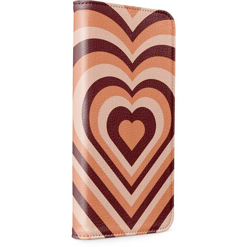 Autumn Heart Pattern iPhone 15 Pro Folio Case