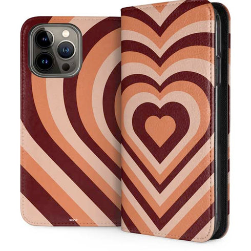 Autumn Heart Pattern iPhone 15 Pro Max Folio Case