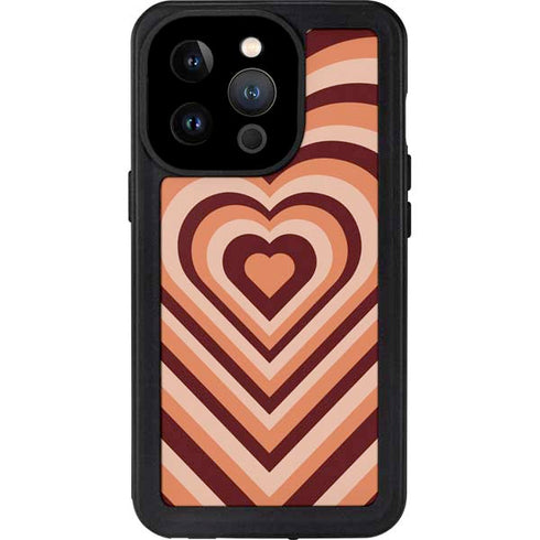 Autumn Heart Pattern iPhone 15 Pro Waterproof Case
