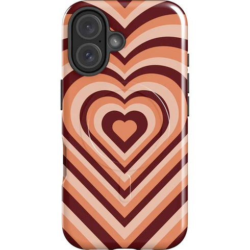Autumn Heart Pattern iPhone 16 Magsafe Impact Case