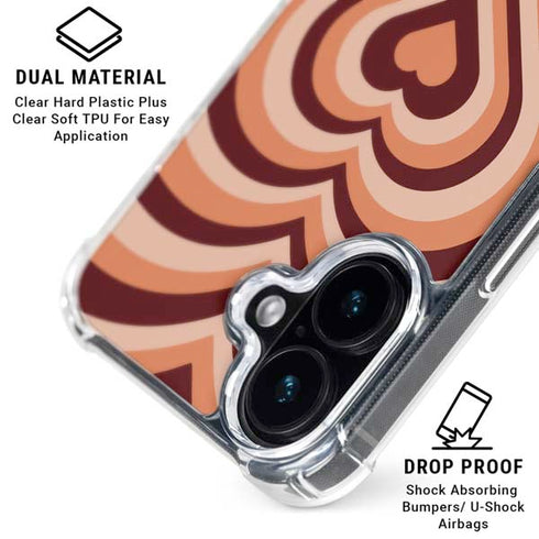 Autumn Heart Pattern iPhone 16 Plus Clear Case