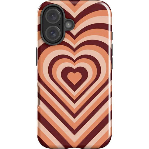 Autumn Heart Pattern iPhone 16 Plus Impact Case