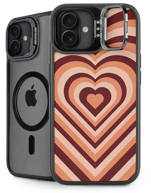 Autumn Heart Pattern iPhone 16 Plus Kickstand Case