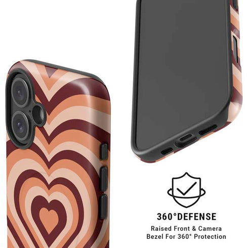 Autumn Heart Pattern iPhone 16 Plus Magsafe Impact Case