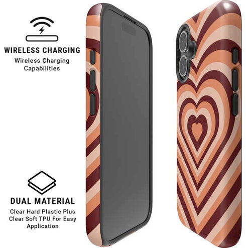 Autumn Heart Pattern iPhone 16 Plus Magsafe Impact Case