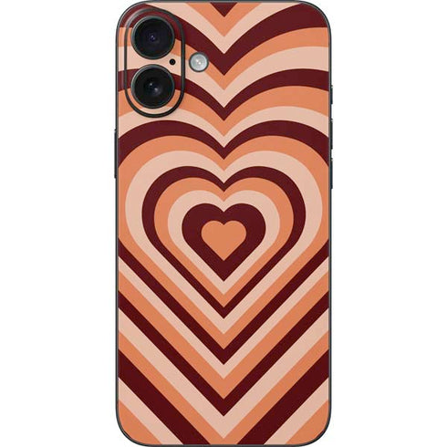 Autumn Heart Pattern iPhone 16 Plus Skin