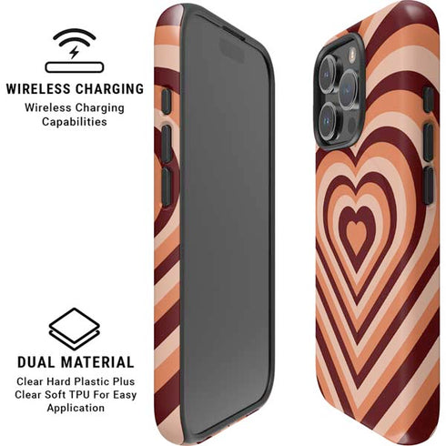 Autumn Heart Pattern iPhone 16 Pro Max Magsafe Impact Case
