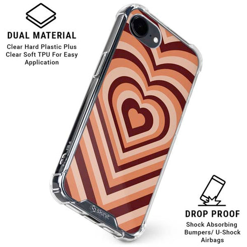 Autumn Heart Pattern iPhone 16e Clear Case