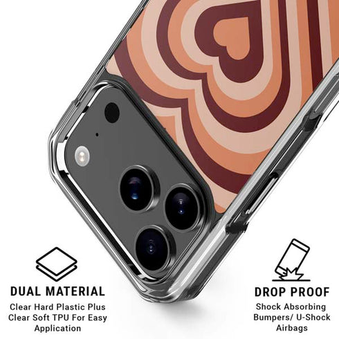 Autumn Heart Pattern iPhone 18 Pro Clear Case
