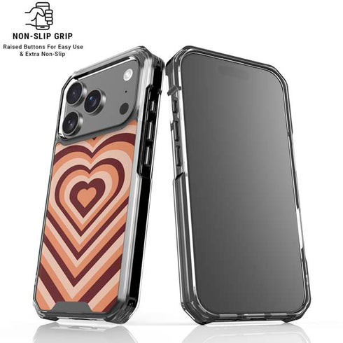 Autumn Heart Pattern iPhone 18 Pro Clear Case