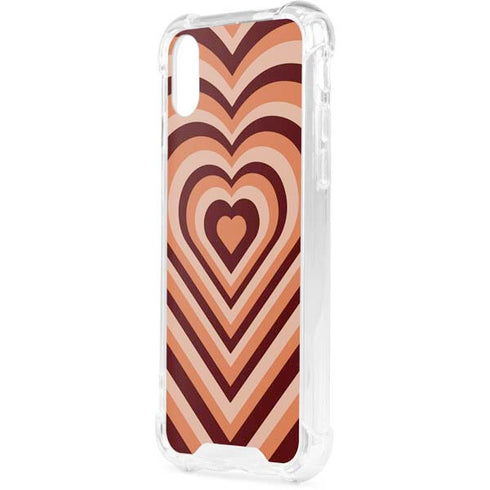 Autumn Heart Pattern iPhone XS Clear Case