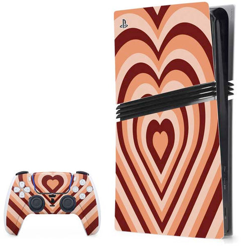 Autumn Heart Pattern PlayStation PS5 Skins