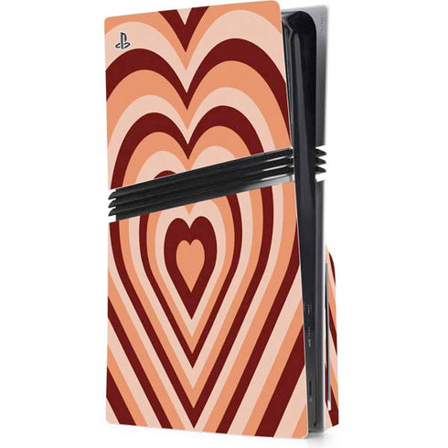 Autumn Heart Pattern PS5 Pro Disk Console Skin
