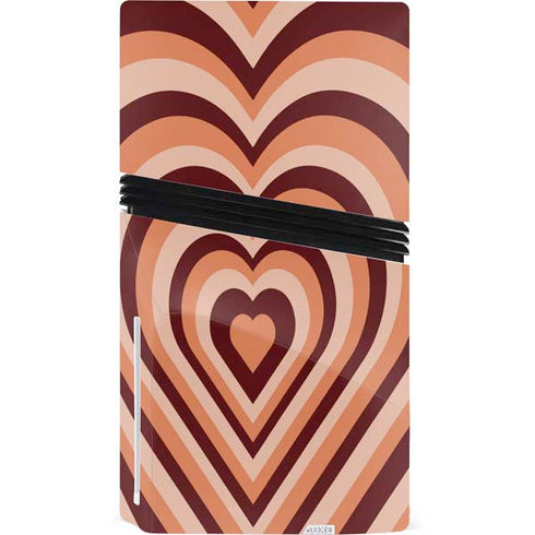 Autumn Heart Pattern PS5 Pro Disk Console Skin