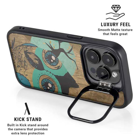 Autumn Owl iPhone 15 Pro Kickstand Case