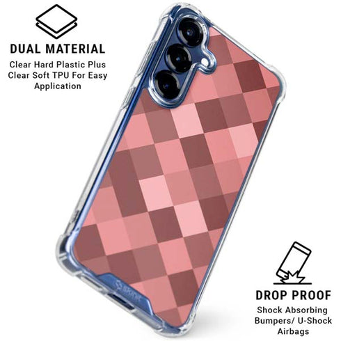 Autumn Red Geometric Galaxy S25 Plus Clear Case