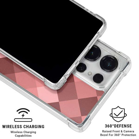 Autumn Red Geometric Galaxy S25 Ultra Clear Case