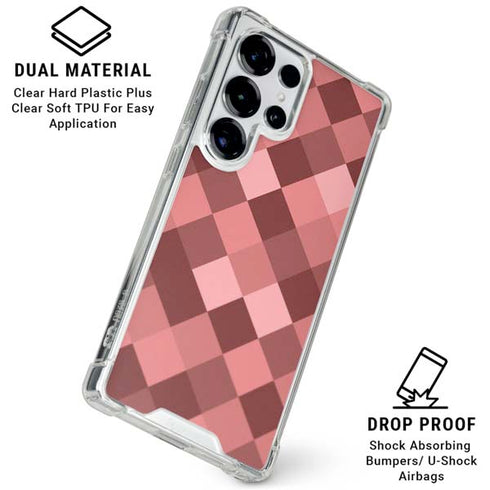 Autumn Red Geometric Galaxy S25 Ultra Clear Case