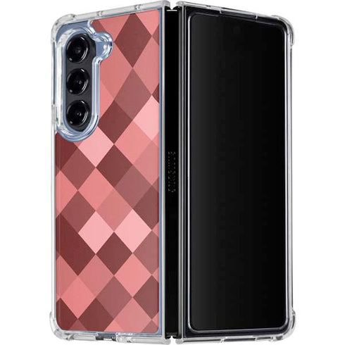 Autumn Red Geometric Galaxy Z Fold5 5G Clear Case