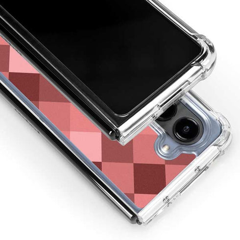 Autumn Red Geometric Galaxy Z Fold5 5G Clear Case