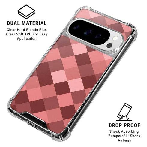 Autumn Red Geometric Google Pixel 10 Pro XL Clear Case