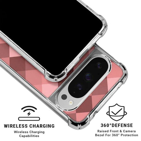 Autumn Red Geometric Google Pixel 10 Pro XL Clear Case