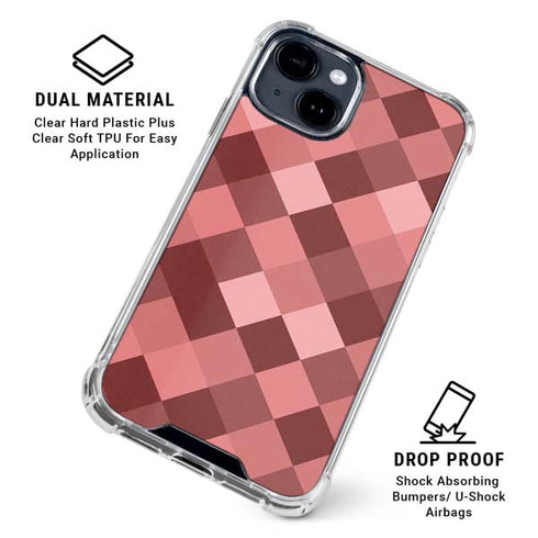 Autumn Red Geometric iPhone 15 Clear Case