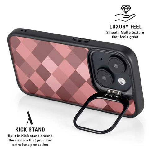 Autumn Red Geometric iPhone 15 Kickstand Case