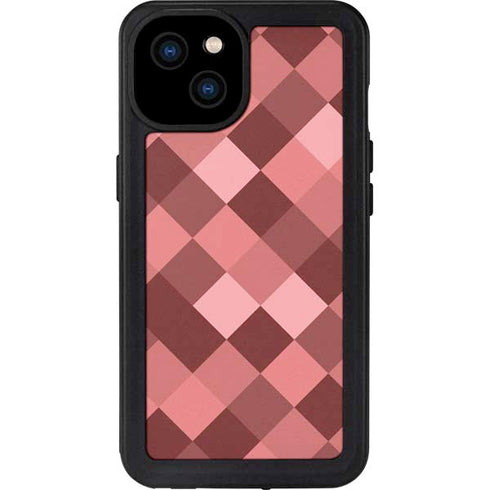 Autumn Red Geometric iPhone 15 Plus Waterproof Case