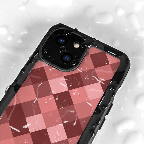 Autumn Red Geometric iPhone 15 Plus Waterproof Case