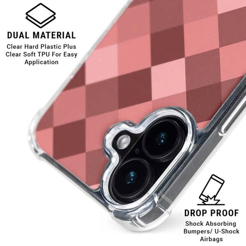 Autumn Red Geometric iPhone 16 Plus Clear Case