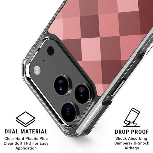 Autumn Red Geometric iPhone 18 Pro Clear Case