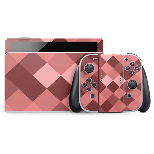 Autumn Red Geometric Nintendo Skins