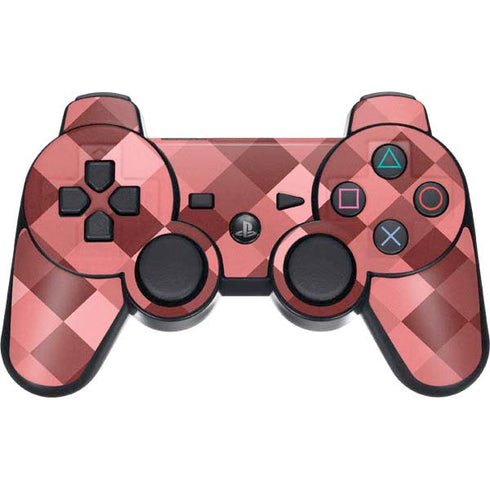 Autumn Red Geometric PS3 Dual Shock wireless controller Skin