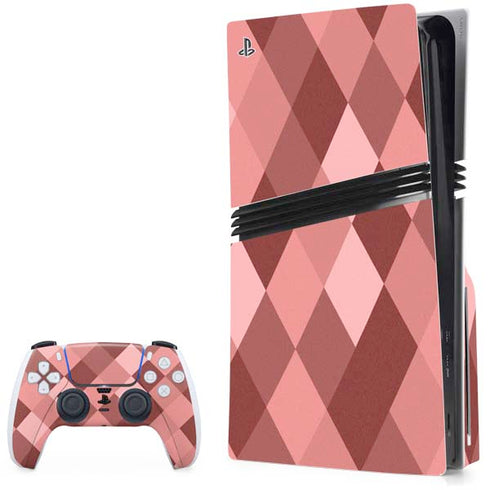 Autumn Red Geometric PS5 Pro Disk Bundle Skin