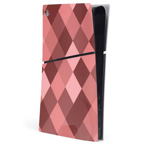 Autumn Red Geometric PS5 Slim Digital Edition Console Skin