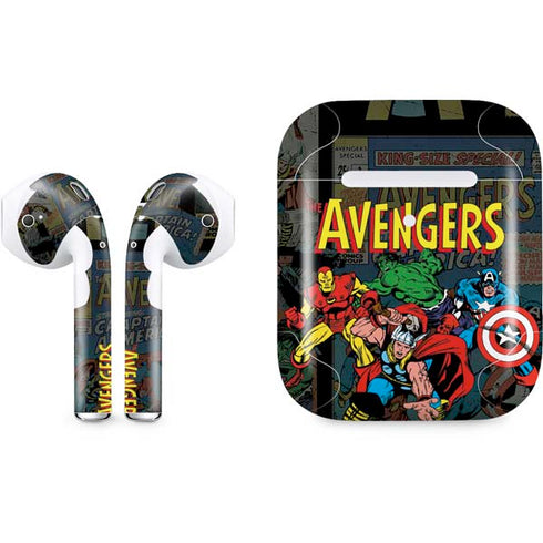 Marvel Classic Comics Avengers Assemble Apple AirPods 2 Skin