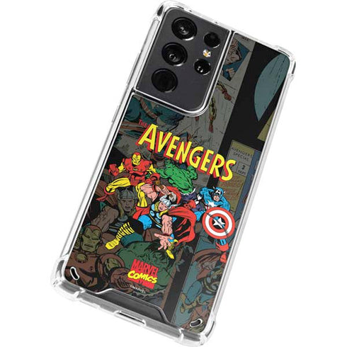 Marvel Classic Comics Avengers Assemble Galaxy S21 Ultra 5G Clear Case