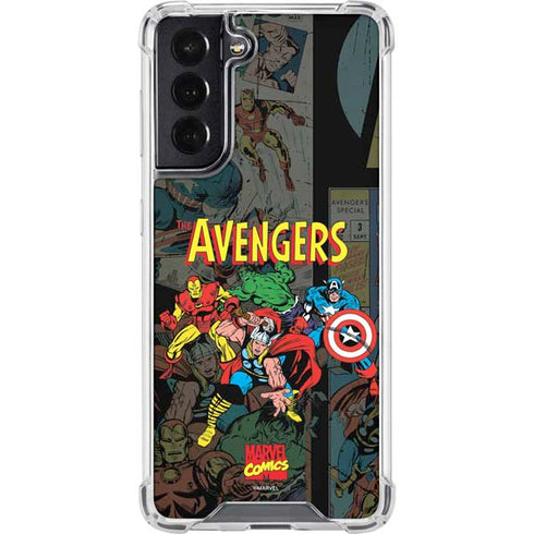 Marvel Classic Comics Avengers Assemble Galaxy S22 Clear Case