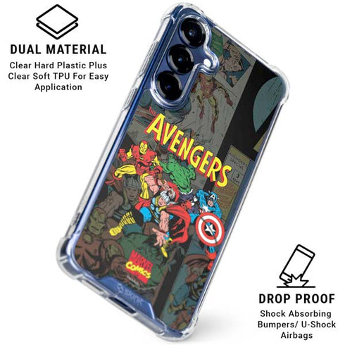 Marvel Classic Comics Avengers Assemble Galaxy S25 Plus Clear Case