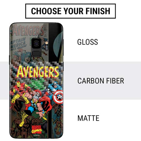 Marvel Classic Comics Avengers Assemble Galaxy S9 Skin