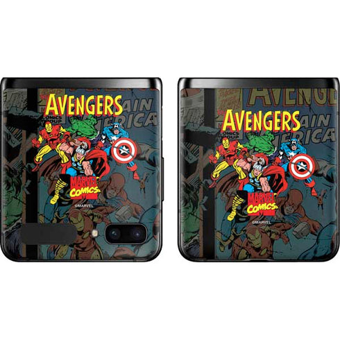 Marvel Classic Comics Avengers Assemble Galaxy Z Flip Skin