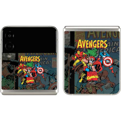 Marvel Classic Comics Avengers Assemble Galaxy Z Flip3 5G Skin