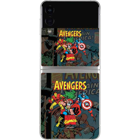 Marvel Classic Comics Avengers Assemble Galaxy Z Flip3 5G Skin